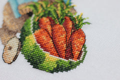 Funny bunny Cross stitch pattern Rabbit Cross Stitch pdf Modern cross stitch pattern Nursery cross stitch Woodland cross stitch Carrot