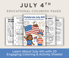 July 4th Educational Coloring & Activity Book for Kids
