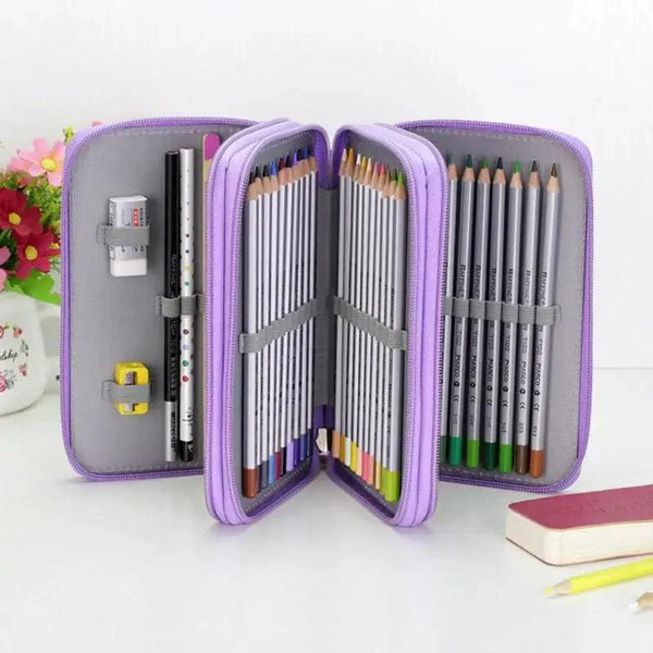 Large Multifunction Pencil Case With Compartments Capacity Pencil Case Colored Pencil Pouch Bag Portable Pencil Holder Stationery Organizer