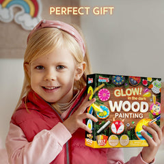 Klever Kits Wooden Glow in The Dark Painting Craft Kit for Kids Ages 6-12