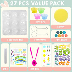 Klever Kits Easter Animal Egg Dye Kit 27 PCS Mermaid Dinosaur Unicorn