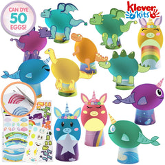 Klever Kits Easter Animal Egg Dye Kit 27 PCS Mermaid Dinosaur Unicorn