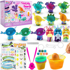 Klever Kits Easter Animal Egg Dye Kit 27 PCS Mermaid Dinosaur Unicorn