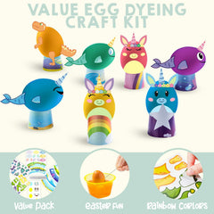 Klever Kits Easter Animal Egg Dye Kit 27 PCS Mermaid Dinosaur Unicorn