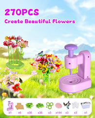 Maylatte Fabric Flower Bouquets DIY Craft Kit for Girls Ages 4-8 with Box