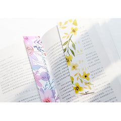 Poetic Flower Boxed Paper Art Small Fresh Bookmarks Stationery School Supplies Kids Gift Bookmarks Positive Page Marker For School Office Students Bookworm Presents