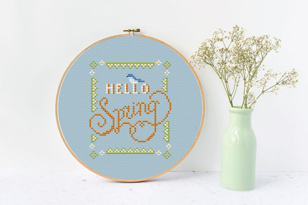Spring Cross stitch pattern Quote Cross Stitch pdf Modern cross stitch pattern Small cross stitch Easy cross stitch Counted cross stitch