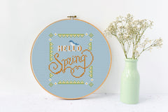 Spring Cross stitch pattern Quote Cross Stitch pdf Modern cross stitch pattern Small cross stitch Easy cross stitch Counted cross stitch