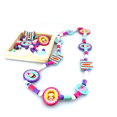Wooden Bead Princess Necklace